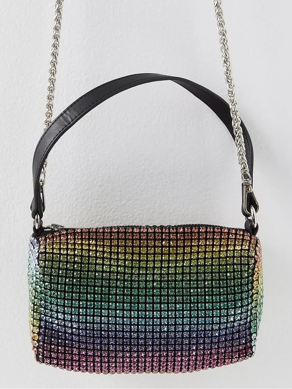 Free People Rainbow Prism Clutch with a shoulder chain NWT